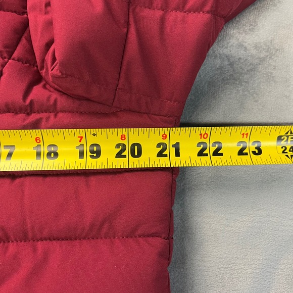 NWT Tommy Hilfiger Women's Hooded Puffer coat Burgundy Size Large - Picture 5 of 8